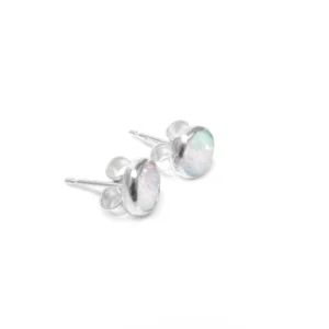 Sterling silver 5mm and 6mm Opal earrings